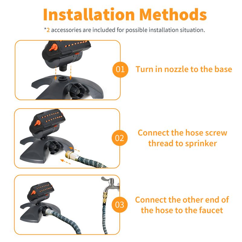 Automatic Lawn Water Sprinkler with Adjustable Spray
